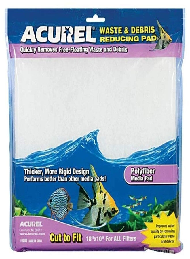 Acurel LLC Waste and Debris Reducing Media Pad, Aquarium and Pond Filter Accessory, 10-Inch by 18-Inch - Image 1